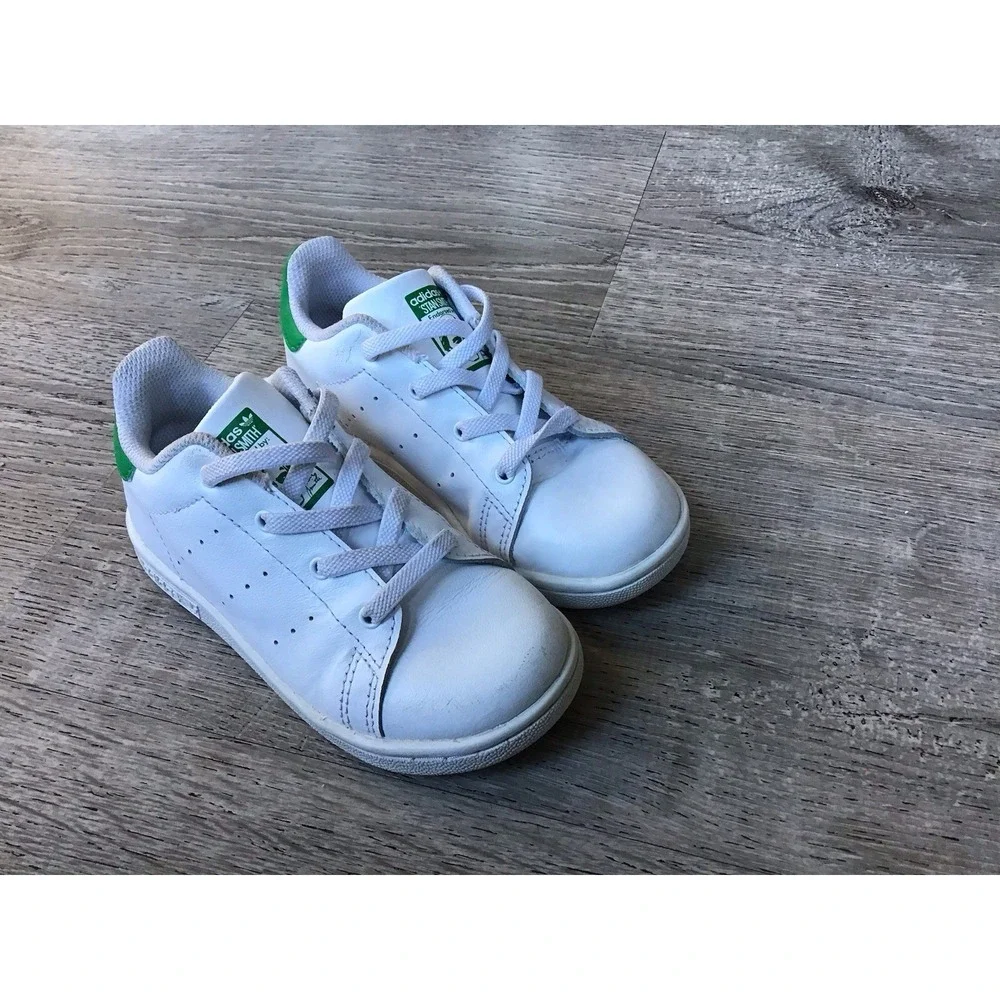 Adidas Stan Smith Toddler 9K White Lace Up Sneakers JP9723 Shoes